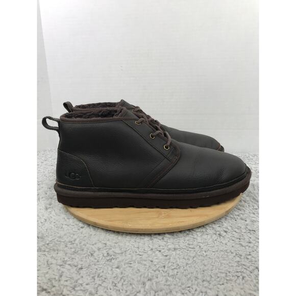 Ugg Neumel Brown Leather Fur Lined Casual Daily Winter Boots Mens 13 1008908 - Picture 3 of 12
